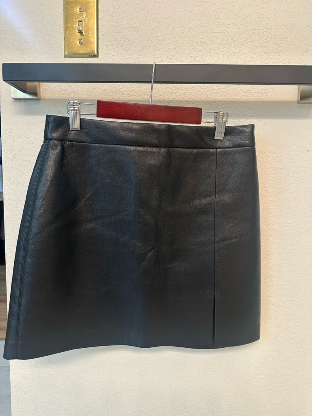 Aritzia Black Leather Mini Skirt